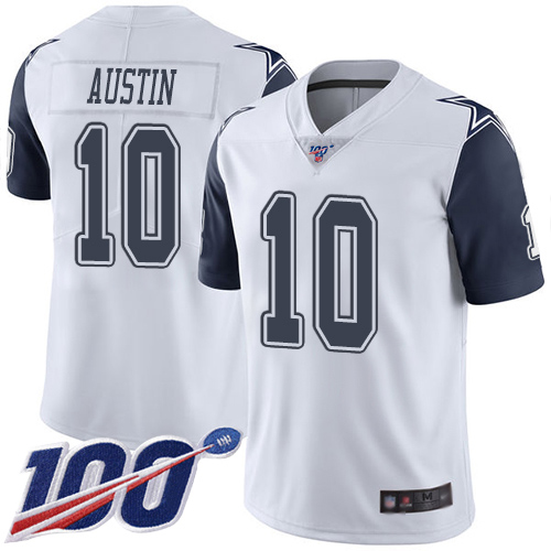 Men Dallas Cowboys Limited White Tavon Austin #10 100th Season Rush Vapor Untouchable NFL Jersey